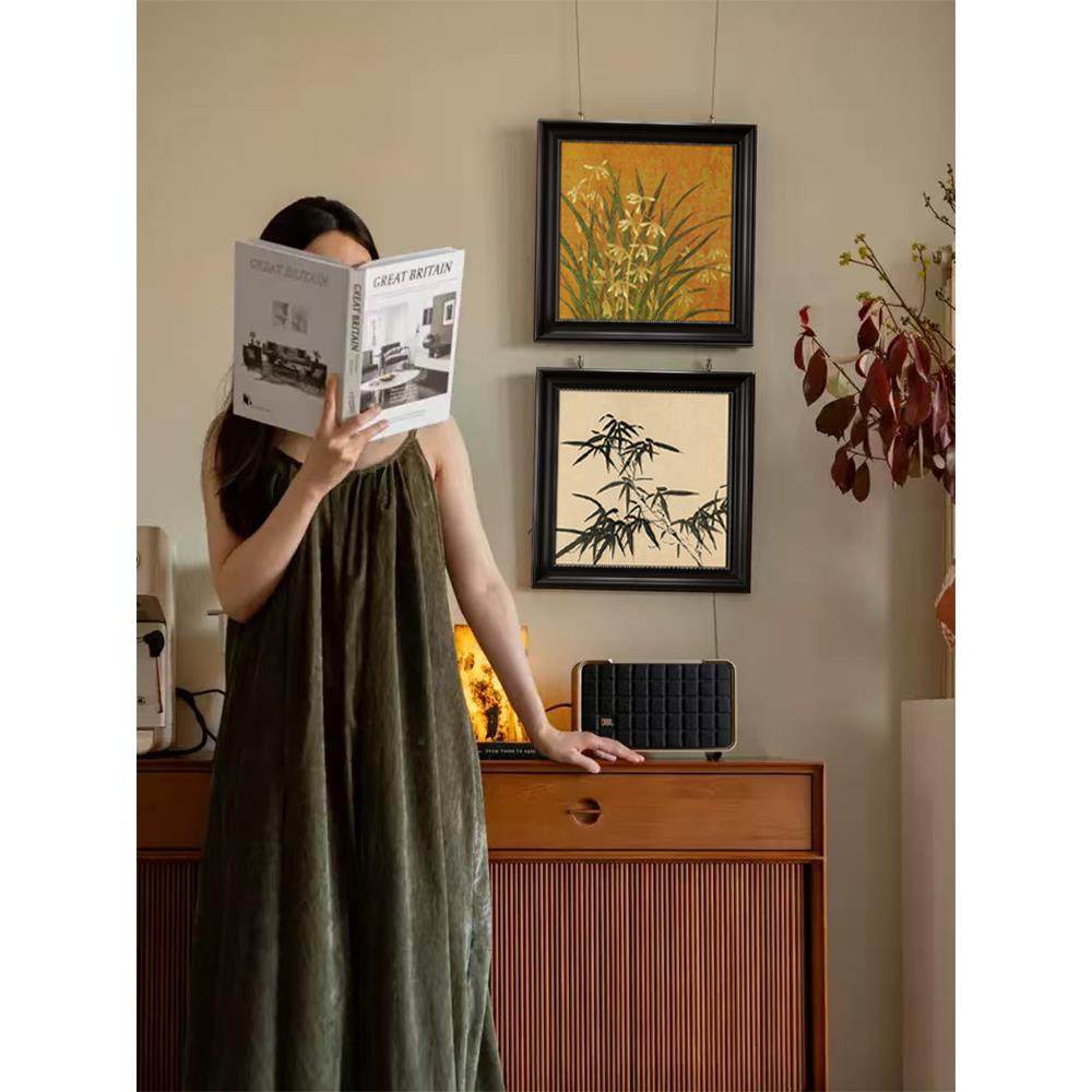 竹》中古风书房装饰画新中式花卉客厅走廊玄关挂画高级感卧室挂画,家居饰品,现代装饰画,淘宝优惠券,粉丝福利购,淘宝优惠卷