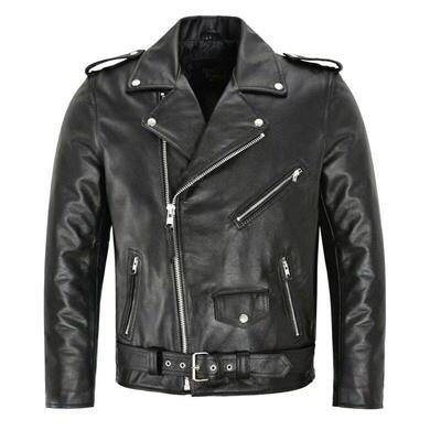 Men PU Leather Jacket Motorcycle Fashion Slim Fit Leather