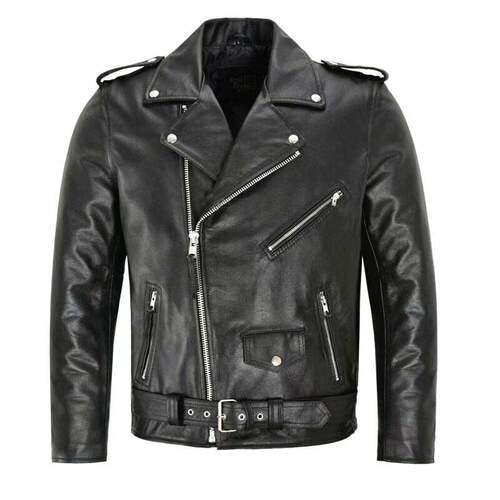 Men PU Leather Jacket Motorcycle Fashion Slim Fit Leather
