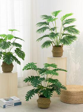 北欧彷真绿色植物龟背盆景假花室内桌面植物小盆栽客厅家居装饰摆