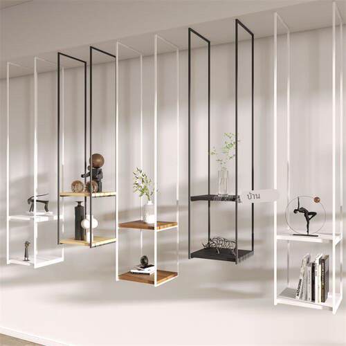 吊架铁艺墙上置物架现代悬浮多层一字搁板商用展示陈列架定制装饰