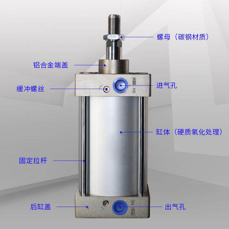 标准气缸小型气动大推力双向SC32X40X50X63X80X100X/*125X150X200