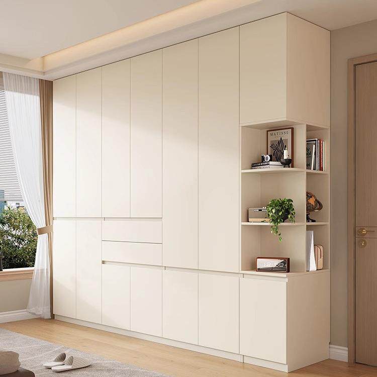 全橡木实木衣柜北欧奶油风卧室现代简约家用新款2026爆款大容量衣