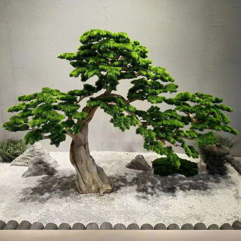 仿真迎客松树新中式造景松树室内外假树酒店橱窗商场装饰摆件绿植