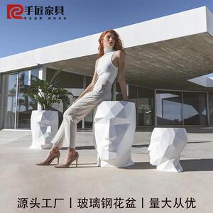 户外玻璃钢人头人脸花盆组合商超酒店学校种植盆落地室内景观摆件