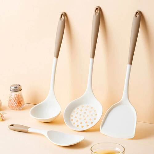 4-Piece Silicone Kitchen Utensil Set with Non-Stick Pans Sil