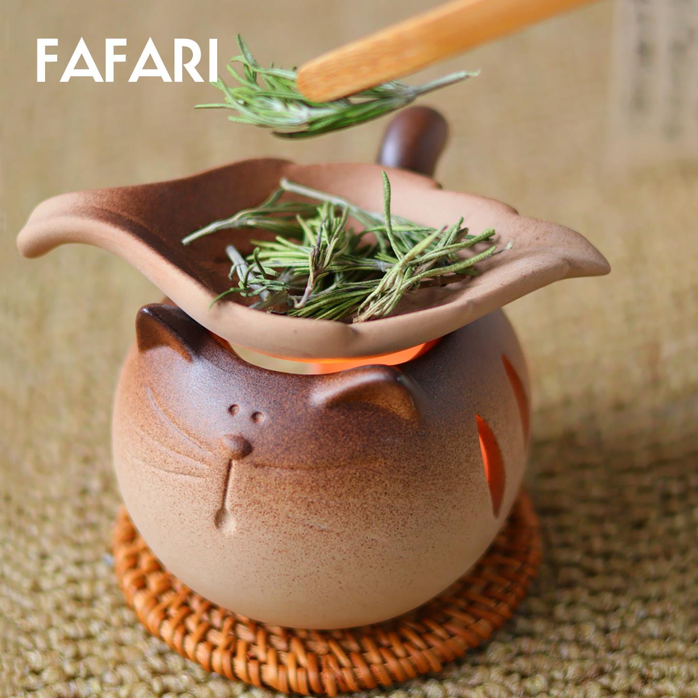 树叶萌猫香薰烘烤炉雪松杖薰衣草熏香焙茶器提香蜡烛加热烤茶摆件