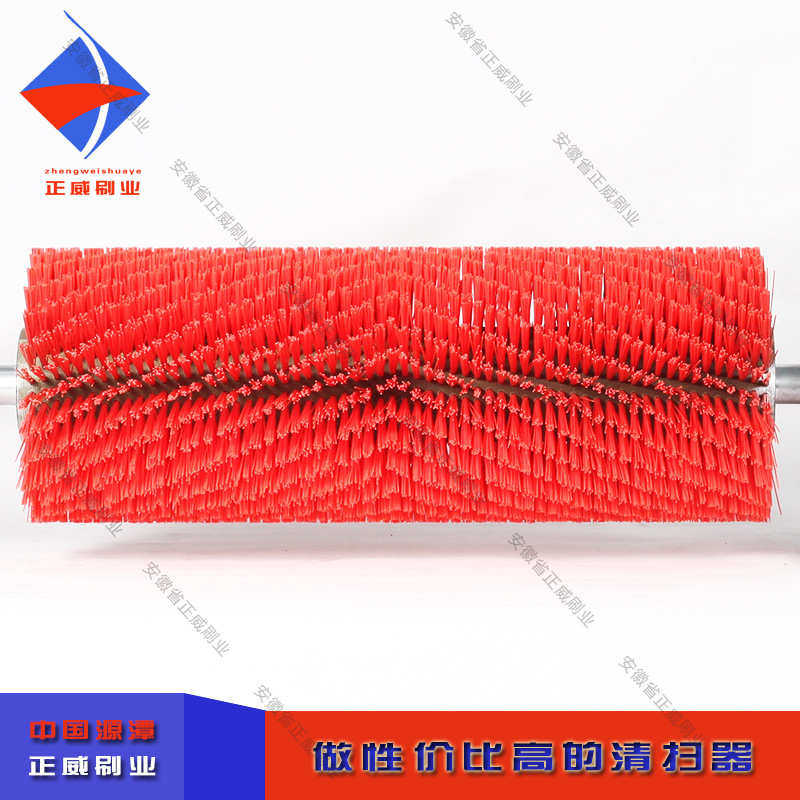 电动滚刷清扫器皮带输送机水泥玻璃钢铁厂正威V型耐磨旋转毛刷辊