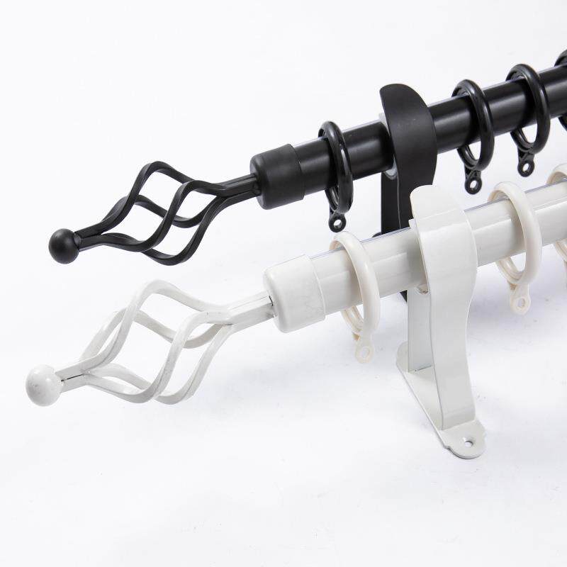 铝合金罗马杆美式简约窗帘单双杆子顶装侧装罗马杆装饰头加厚静音