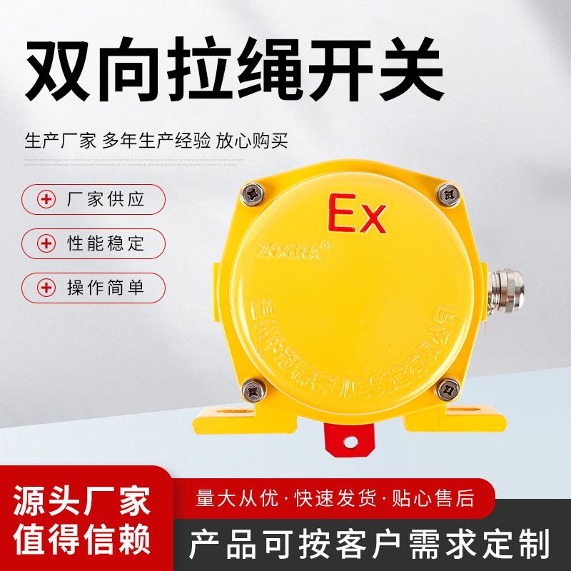 皮带输送机安全事故急停拉线拉绳开关手自动防爆拉绳开关现货