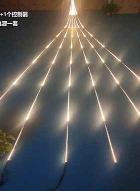 暖光灯带暖黄色流水追光全亮灯条LED长条闪光彩灯12V流星雨跑马灯