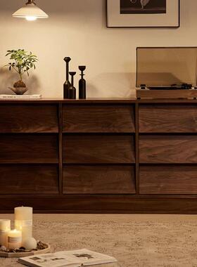 北黑胡餐桃木客DG-20259九斗柜实木大容量厅储物柜美中古玄关柜抽