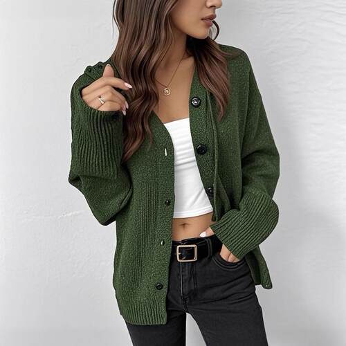 Drawstring knit cardigan jacket for women, hooded single