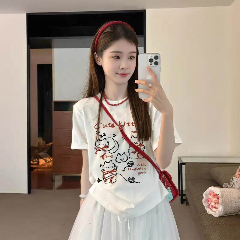 韩版白色t恤女2026新款爆款夏季纯棉短袖显瘦半袖超好看休闲上衣
