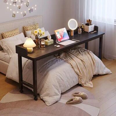 脑桌床上书桌学生卧电边室懒人桌长条跨床桌多功能可移动人懒1265