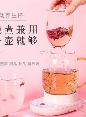 办公室玻璃养生壶小型家用迷你煮茶杯多功能煮花茶壶电热杯养生杯