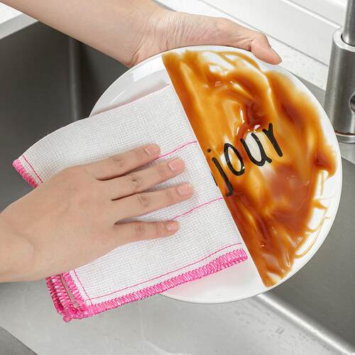Dishcloth for home kitchen use, oil-resistant, non-shedding,