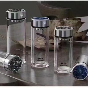 万象时空知了新款单层促销大容量带滤网玻璃杯子商务刻字送礼简单