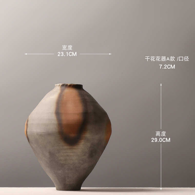 古风花瓶摆件复拼软设计师创意陶瓷样板房花架插花民装饰品宿色装