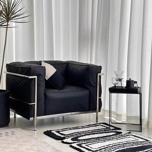 复古风LC3沙沙发中古设师柯布西耶沙发椅不锈钢创计绒意MBF羽单人