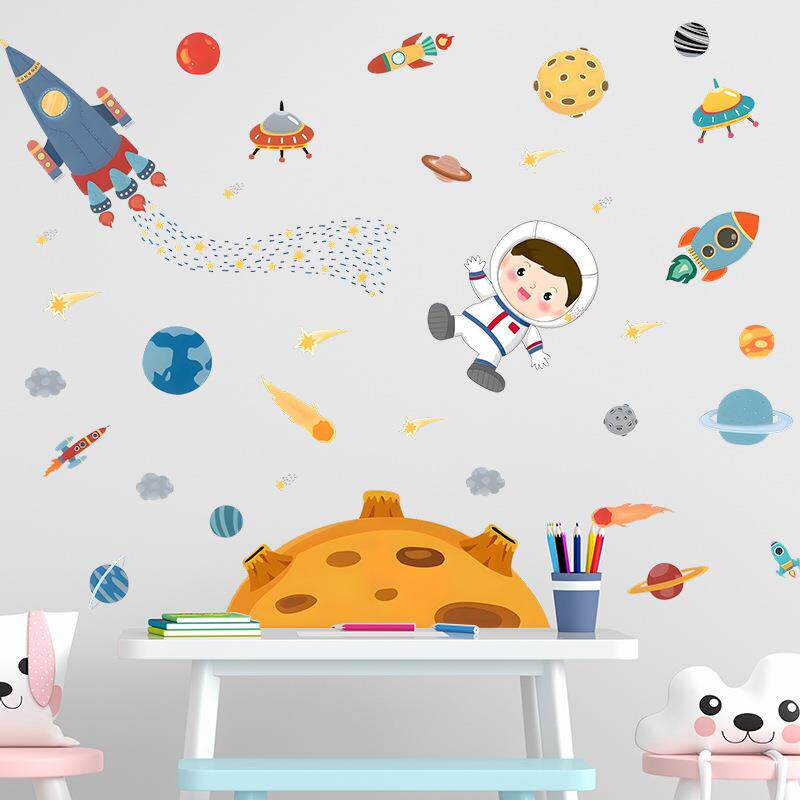幼儿园墙面装饰宇宙主题墙贴纸卡通班级教室环境布置星空文化墙纸