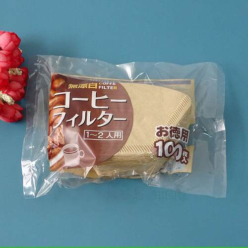 新款直销咖啡滤纸100枚102扇形手冲滤杯美式咖啡机V6滴漏壶咖啡粉