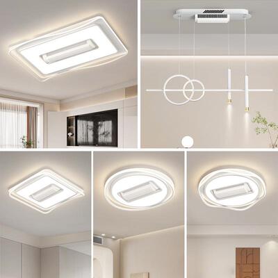 LED全光谱护眼无叶风扇吊灯房间客厅卧室家装中山灯饰具现代简约