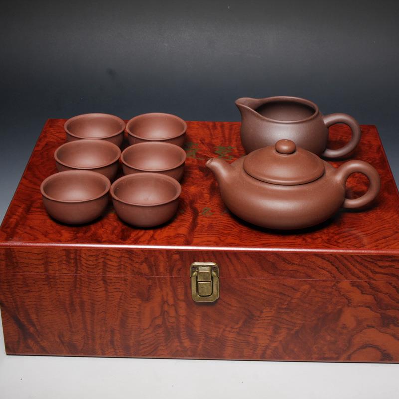 一公套紫砂宜兴原矿壶紫泥紫砂手工紫砂套壶壶乳丁hl-th-03八件套