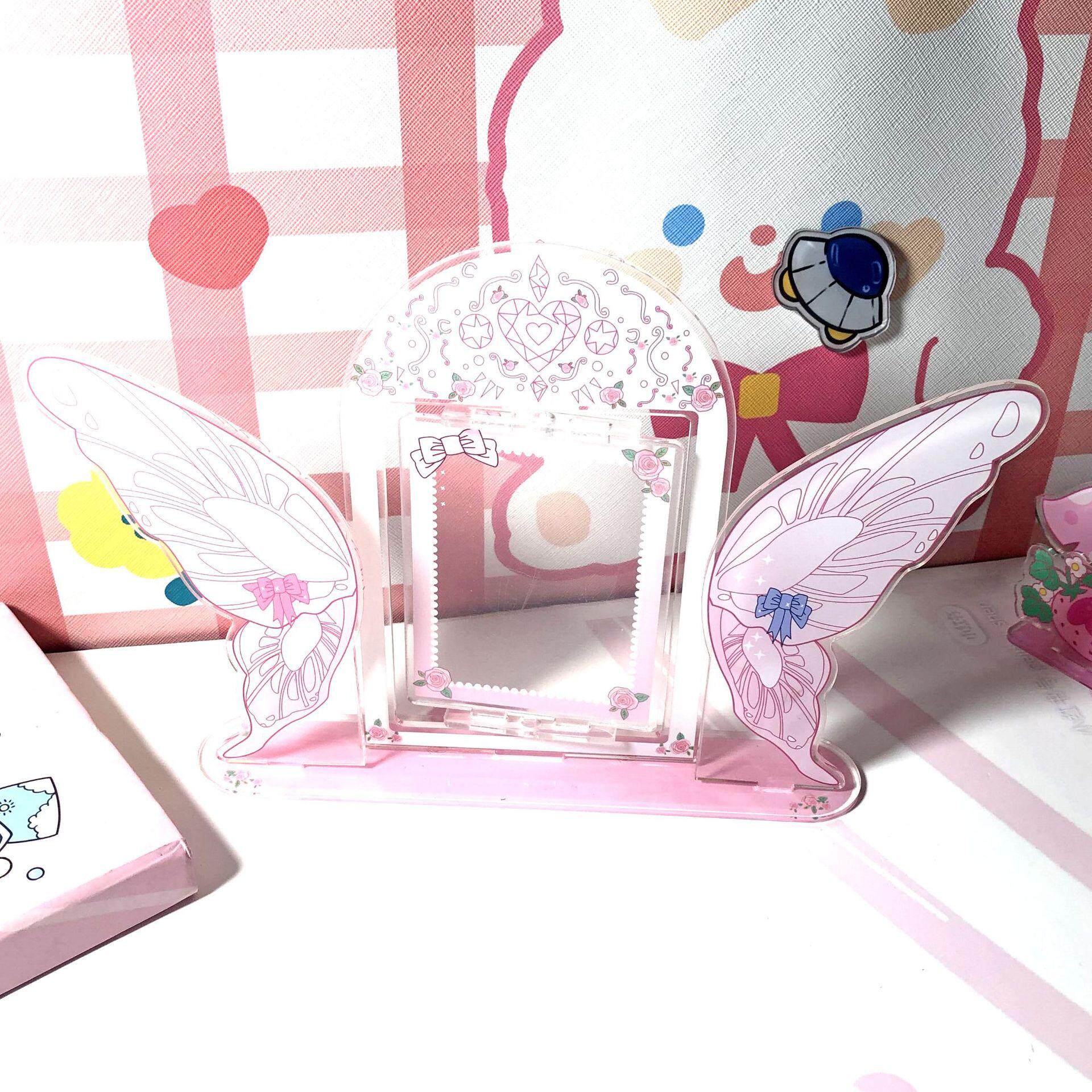 小卡展示架亚力克透明爱豆明星专辑周边明信片相框桌面立牌收纳架