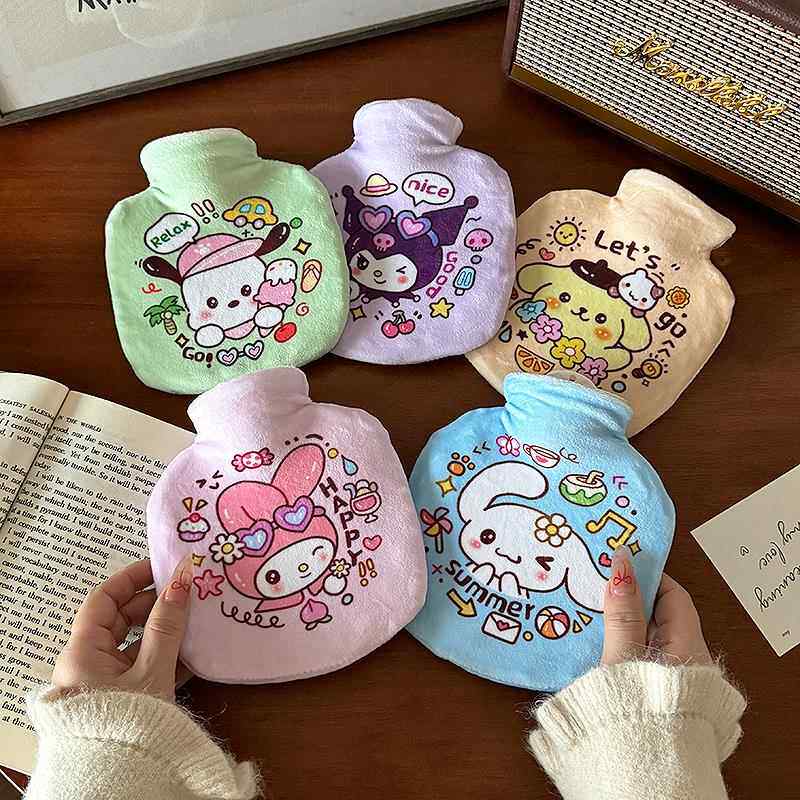 可爱毛绒热水袋注水迷你小号学生暖手宝女生圆形灌水敷肚子暖水袋