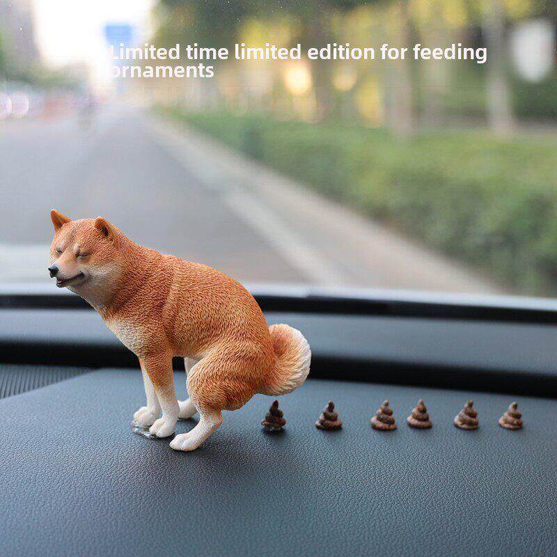 网红柴犬便便汽车摆件创意车载拉屎的小狗车载车内创意装饰品礼物