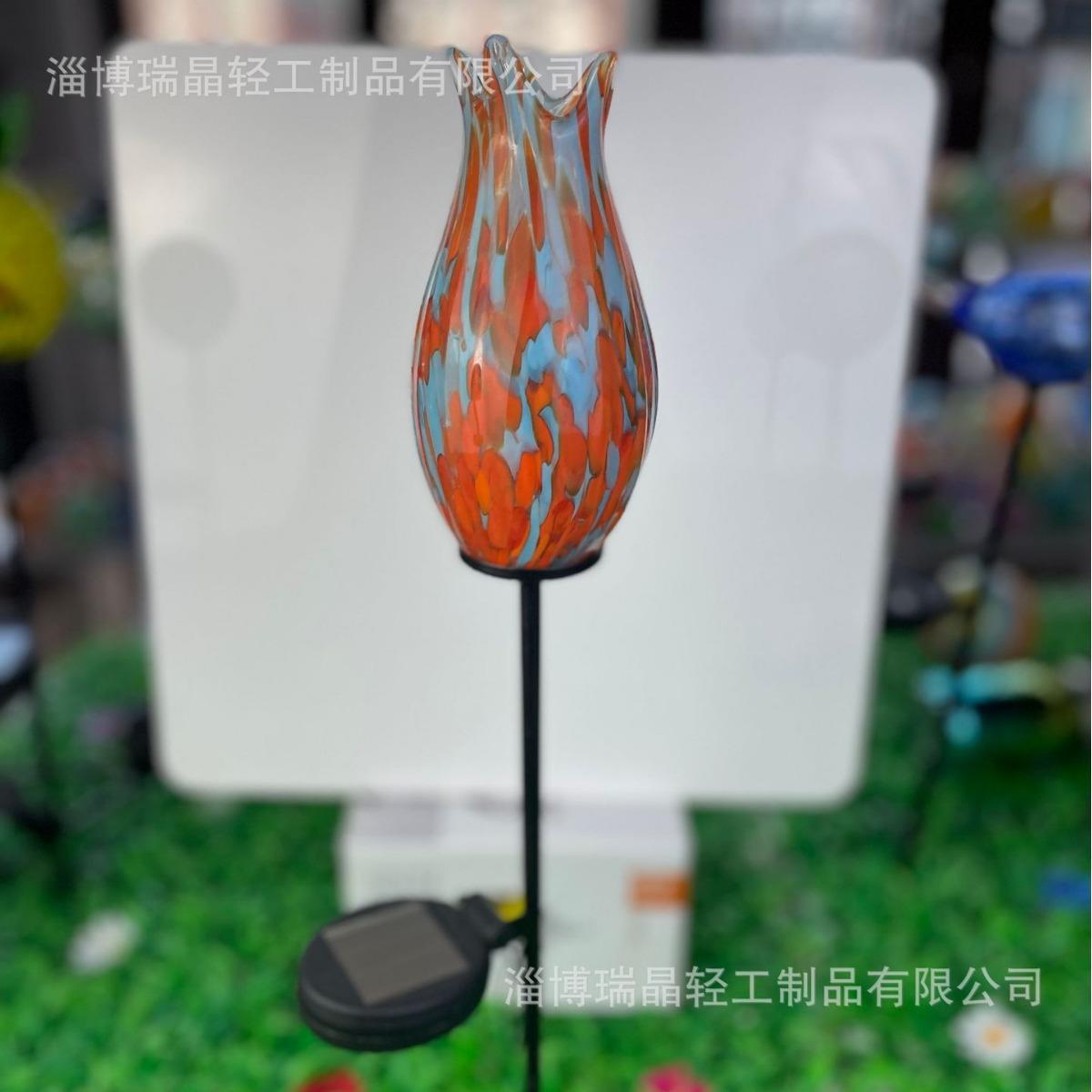 太阳能琉璃郁金香火焰仙人掌菠萝小鸟动物草坪灯花园灯地插灯跨境