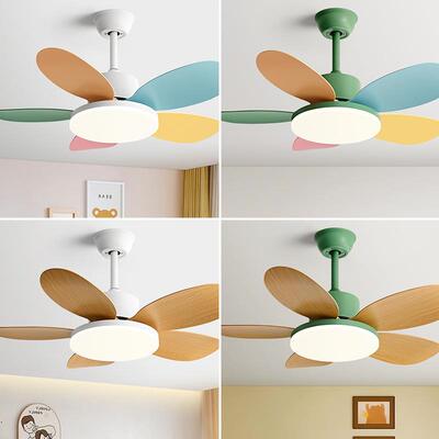 儿童房电风扇灯卧室灯扇一体吊扇灯书房全光谱智能变频护眼风扇灯