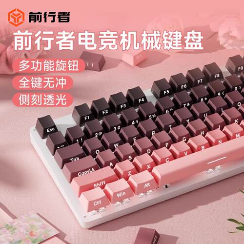 前行者TK930机械键盘有线 线滑鼠套装女生办公台式电脑游戏电竞专