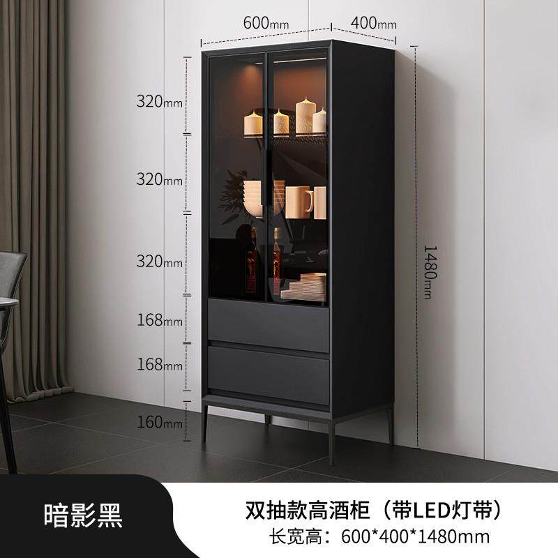 新款烤漆多功能酒柜意式简低靠墙碗橱实木柜客厅茶水柜餐边高边柜