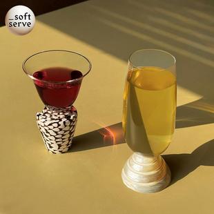 SoftServe柔软供应《贝壳酒杯》天然手工玻璃杯果汁杯花瓶清酒杯
