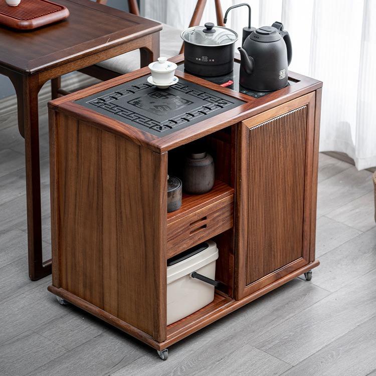 移动小茶台烧水壶一体家用茶桌客厅带轮茶几功夫泡茶水柜阳台边几