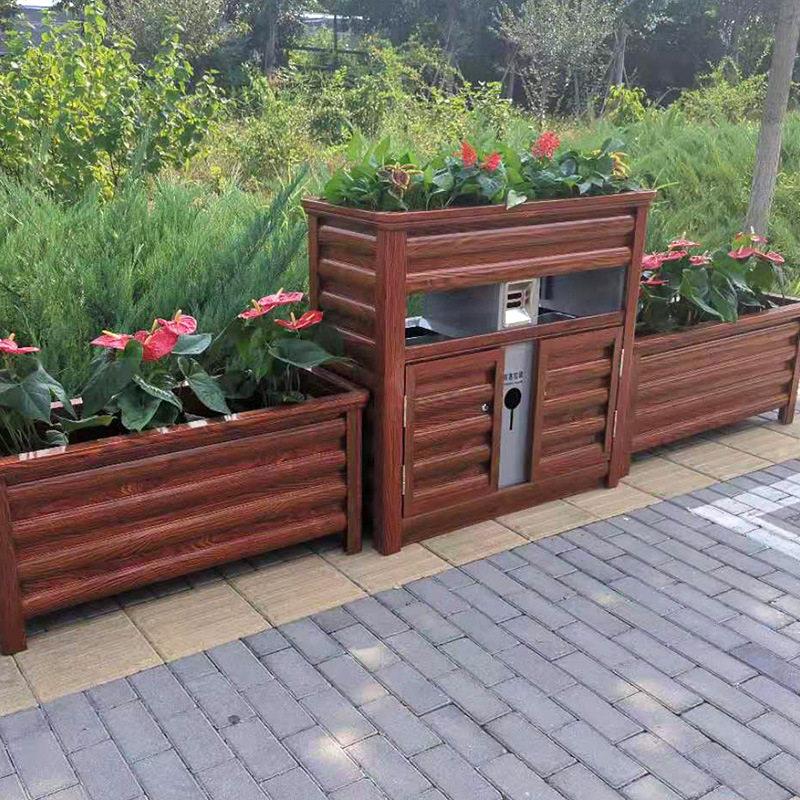 垃圾桶花箱铝合金组合户外花槽道路护栏花坛市政花桶花架