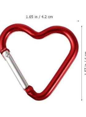 15pcs Heart Carabiner Aluminum Alloy Key Hook Clip Key