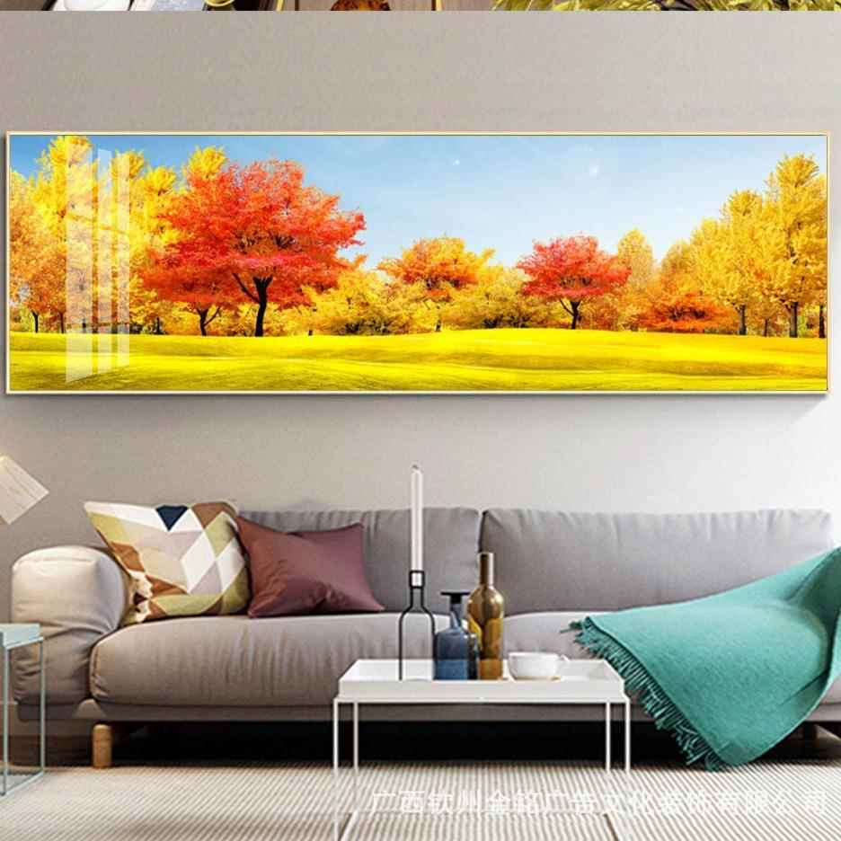 中国式现代唯美田园风景客厅沙发挂画山水装饰画山水画壁画