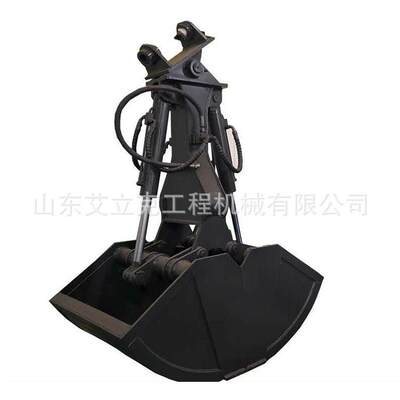 挖机贝壳斗行车双瓣淤泥抓斗双开抓煤挖泥沙废料液压回转贝壳斗