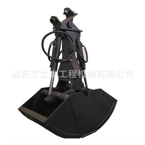 挖机贝壳斗行车双瓣淤泥抓斗双开抓煤挖泥沙废料液压回转贝壳斗