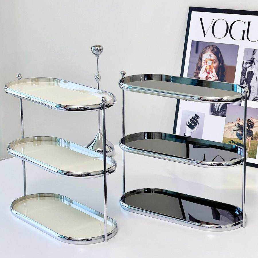 轻奢化妆台双层化妆护肤品置物架压克力收纳层架子浴室桌面杯子托