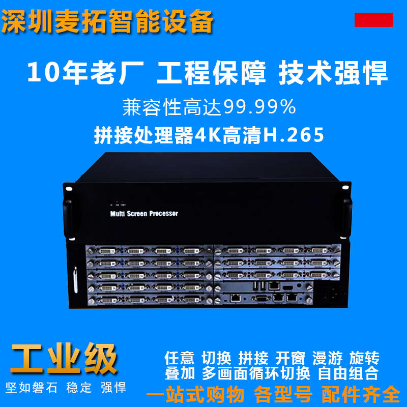 4K矩阵HDMI高清混合拼接大屏处理器监控多图像视频控制网络解码器