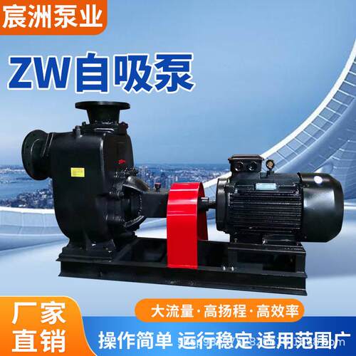 厂家ZW自吸污水泵大流量电动污水排放泵耐用工业级卧式自吸排污泵