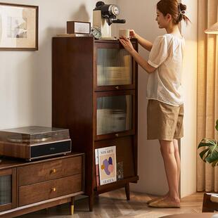 家斗逸实木电视柜厅边收纳柜储物柜高款电视柜客立柜RF-HD378柜柜