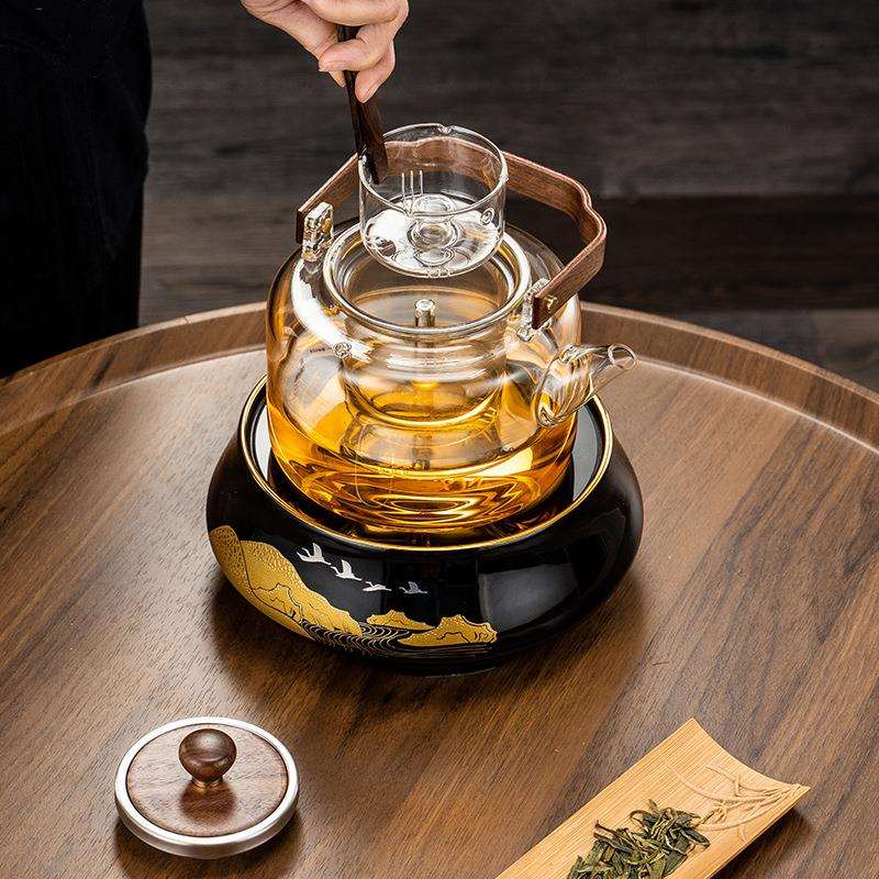 蒸煮体耐玻璃蒸茶一壶提梁烧水壶煮茶热祥润蒸煮器日陶式电炉家用