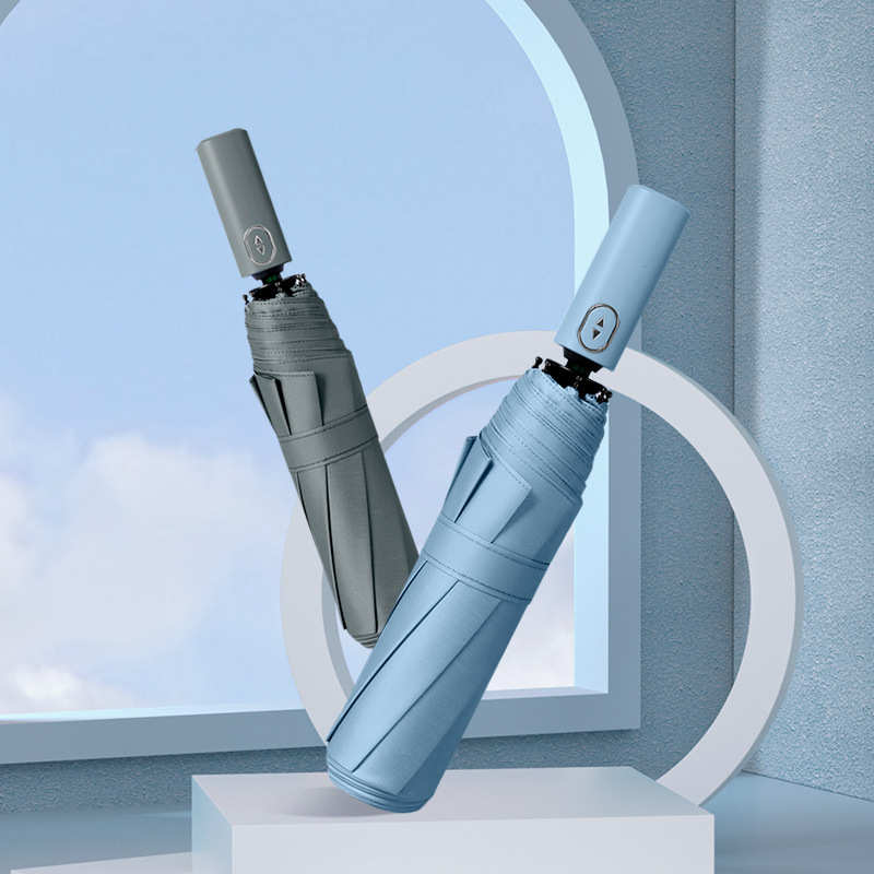 三折节节收安全式自动开收黑胶晴雨折叠伞防晒学生