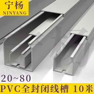 全封闭PVC工业理线槽明装电箱电线行走线槽配电柜阻燃电缆槽盒
