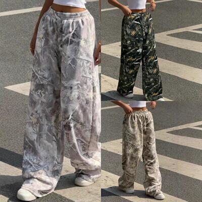 Women's Vintage Street Camo Print Knit Pants